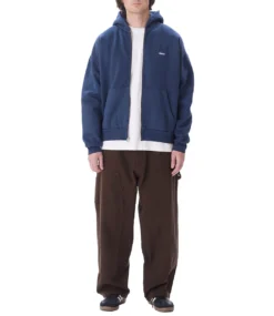 OBEY Lowercase Pigment Zip Hood - Pigment Academy Navy -Kleding Winkel obey lowercase pigment zip hood pigment academy na 3