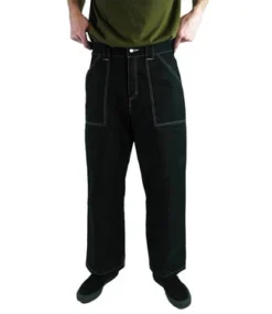 POETIC COLLECTIVE Painter Pants - Black/White Seams