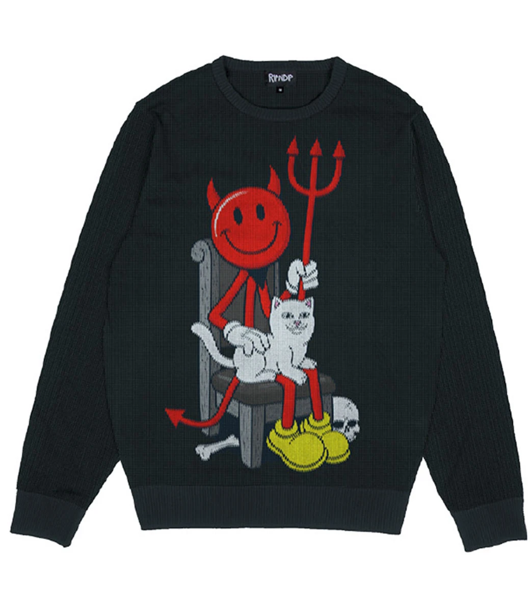 RIPNDIP Devilman / Nermknit Sweater - Black 2 RIPNDIP Devilman / Nermknit Sweater - Black - Afbeelding 2