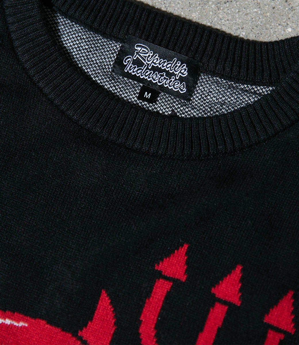 RIPNDIP Devilman / Nermknit Sweater - Black 3 RIPNDIP Devilman / Nermknit Sweater - Black - Afbeelding 3