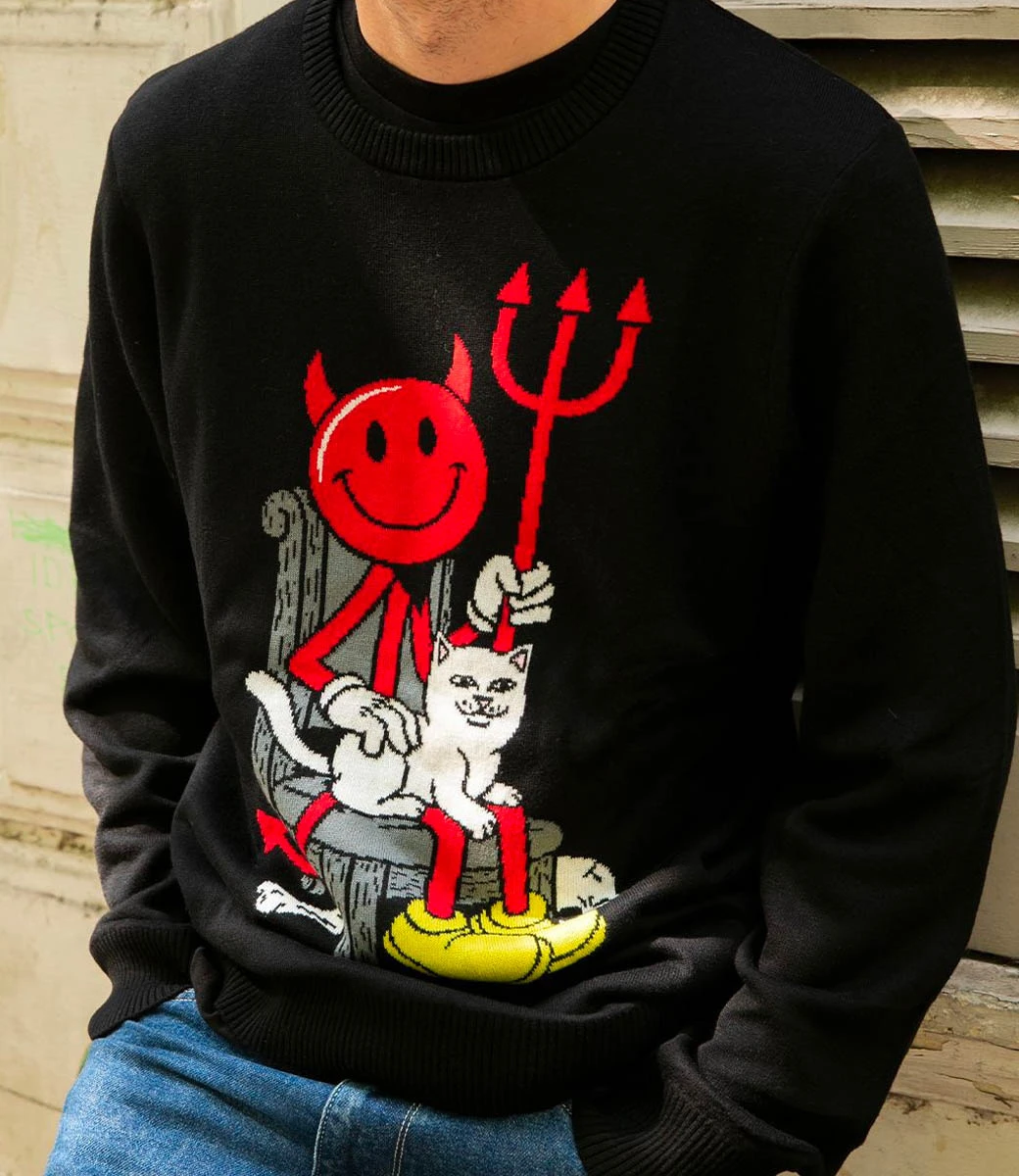 RIPNDIP Devilman / Nermknit Sweater - Black 5 RIPNDIP Devilman / Nermknit Sweater - Black - Afbeelding 5