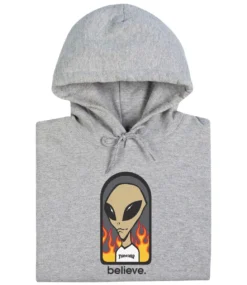 THRASHER Believe Hooded Sweat - Grey -Kleding Winkel thrasher believe hooded sweat grey 2