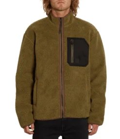 VOLCOM Muzzer Fuzzar Zip - Service Green -Kleding Winkel volcom muzzer fuzzar zip service green 3